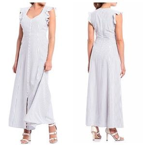 Gianni Bini Lara Stripe Flutter Sleeve Maxi Dress